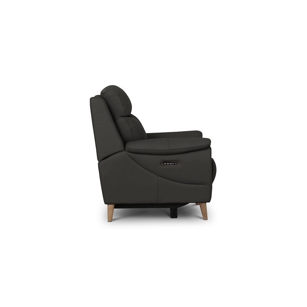 Brunel Recliner Armchair with Adjustable Power Headrest and Lumbar Support in Storm Leather 9