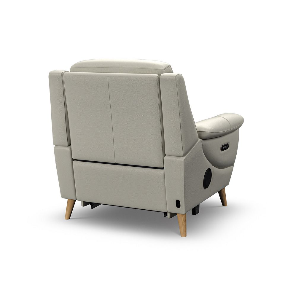 Brunel Electric Recliner Armchair with Speakers in Bone China Leather 5