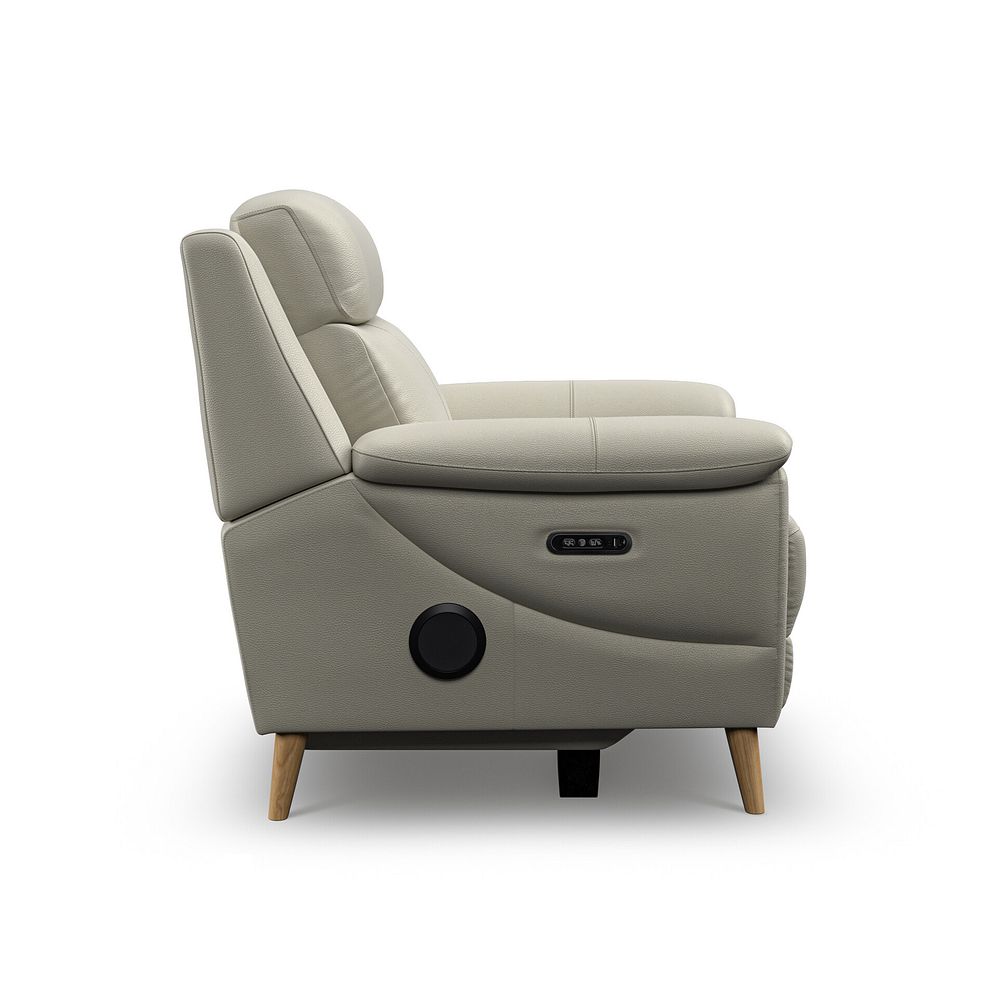 Brunel Electric Recliner Armchair with Speakers in Bone China Leather 6