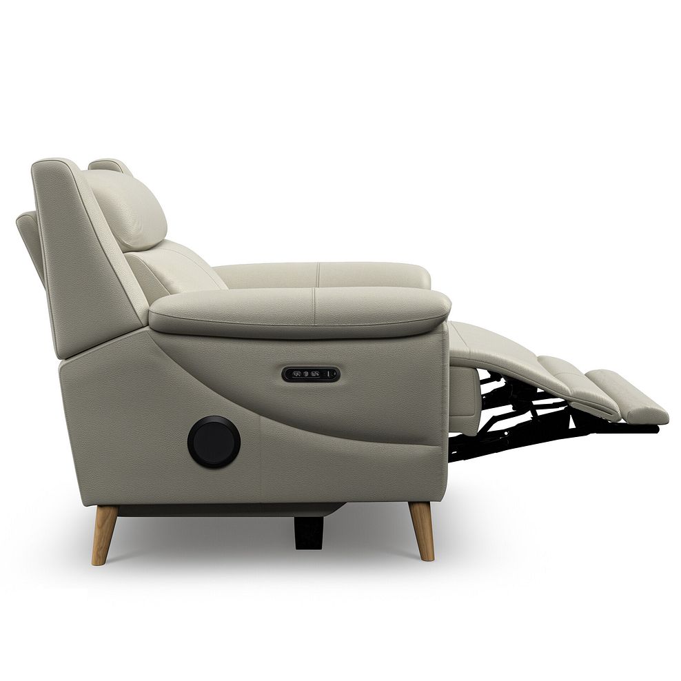Brunel Electric Recliner Armchair with Speakers in Bone China Leather 7