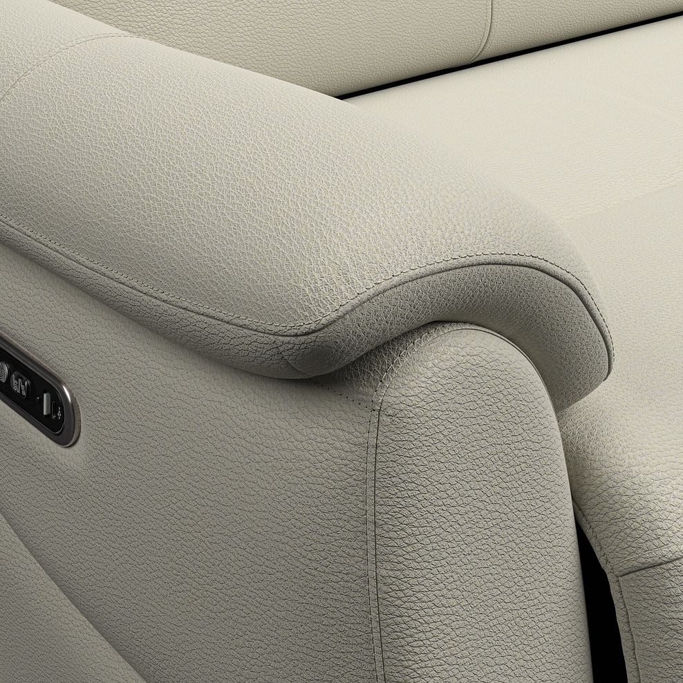 Brunel Electric Recliner Armchair with Speakers in Bone China Leather 9