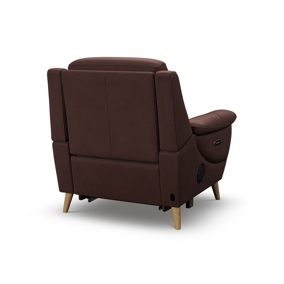 Brunel Electric Recliner Armchair with Speakers in Chestnut Leather 5