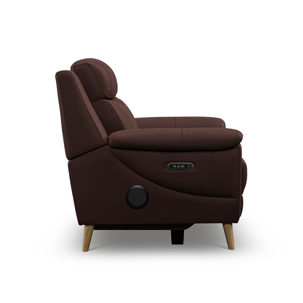 Brunel Electric Recliner Armchair with Speakers in Chestnut Leather 6