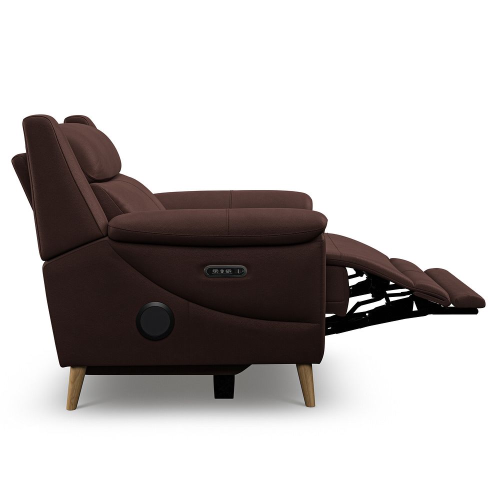 Brunel Electric Recliner Armchair with Speakers in Chestnut Leather 7