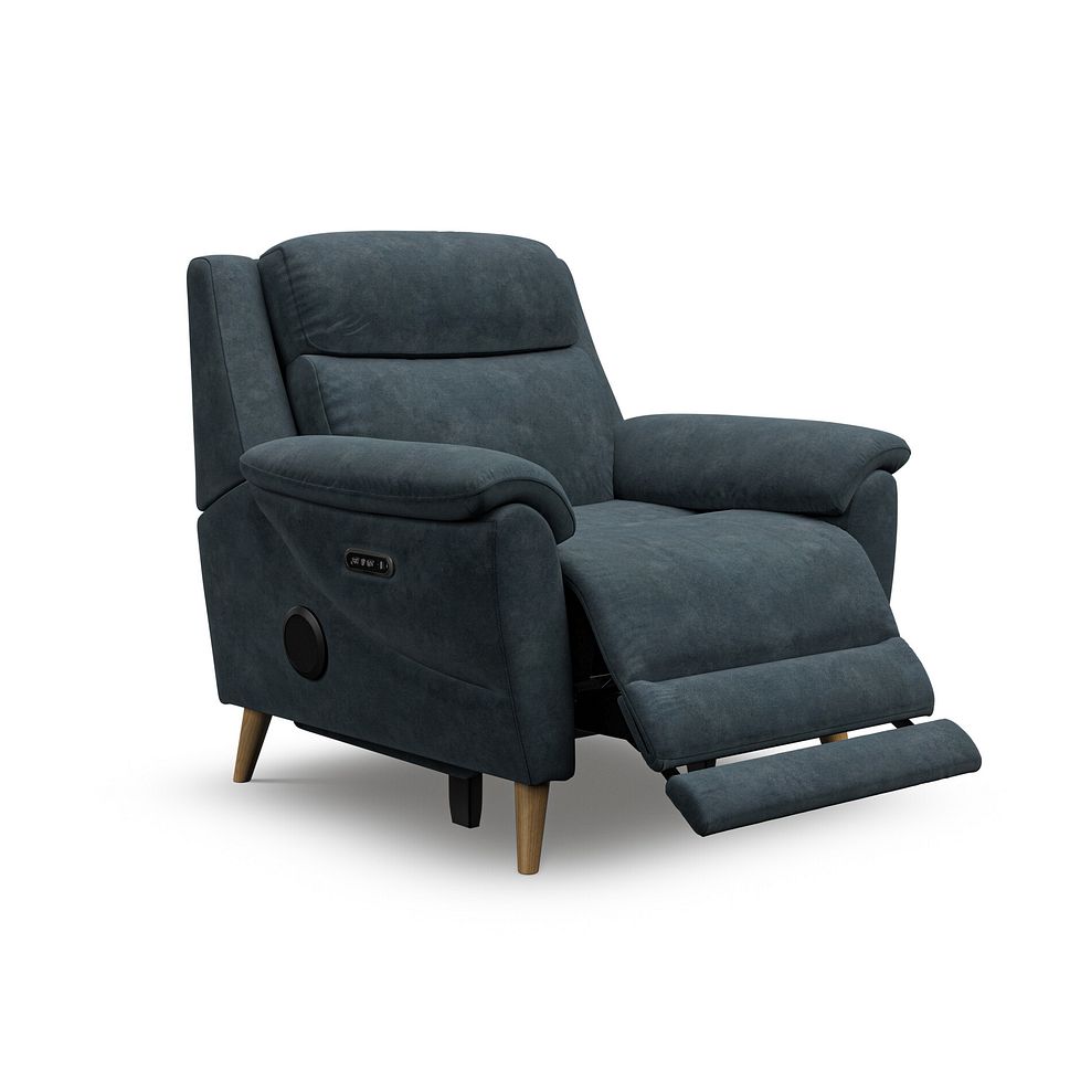 Brunel Electric Recliner Armchair with Speakers in Dexter Shadow Fabric 2