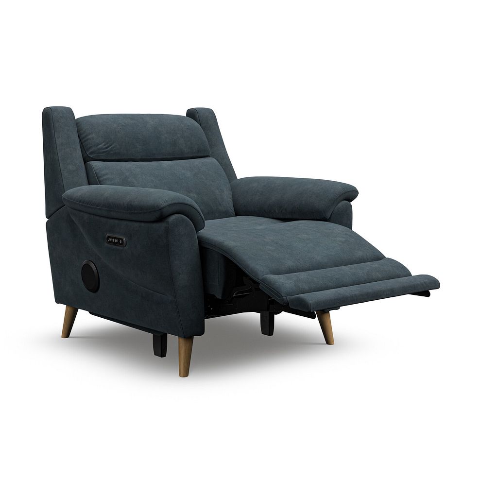 Brunel Electric Recliner Armchair with Speakers in Dexter Shadow Fabric 3