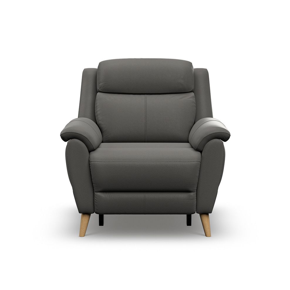 Brunel Electric Recliner Armchair with Speakers in Elephant Grey Leather 5