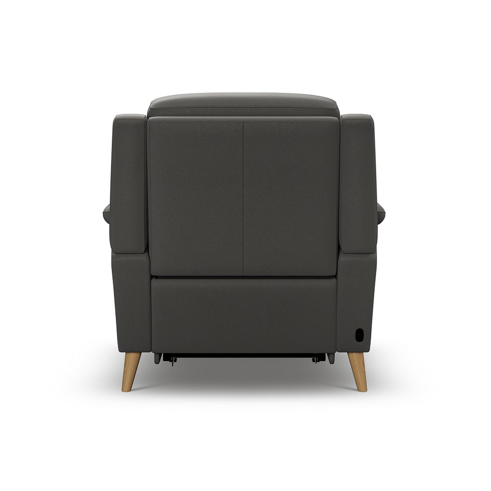 Brunel Electric Recliner Armchair with Speakers in Elephant Grey Leather 7