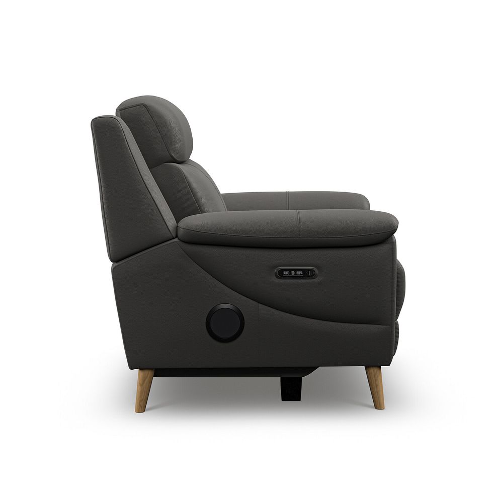 Brunel Electric Recliner Armchair with Speakers in Elephant Grey Leather 8
