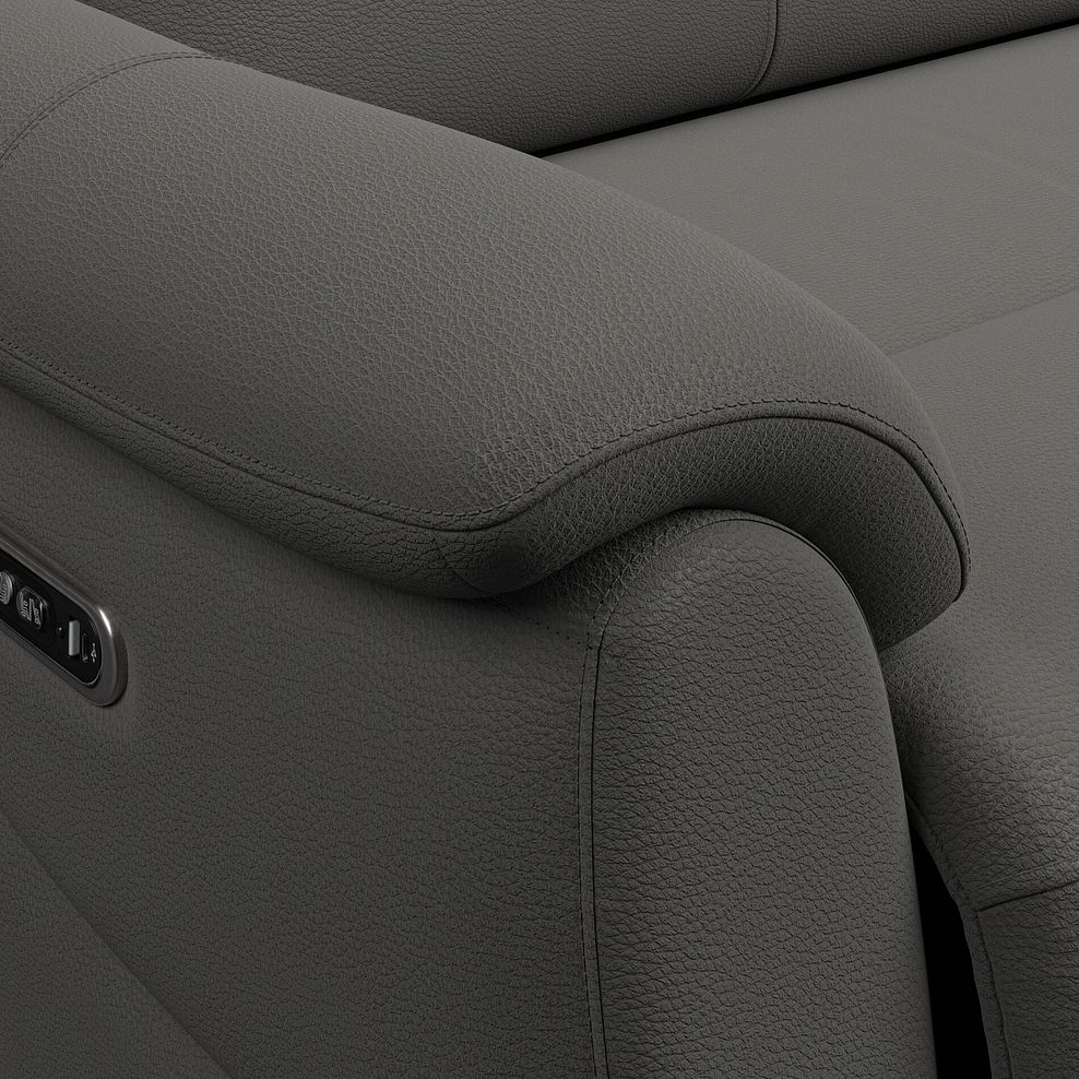 Brunel Electric Recliner Armchair with Speakers in Elephant Grey Leather 11