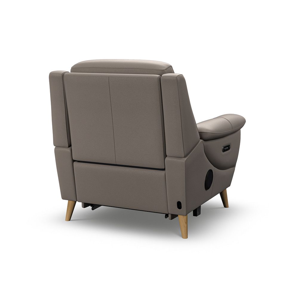 Brunel Electric Recliner Armchair with Speakers in Oyster Leather 5
