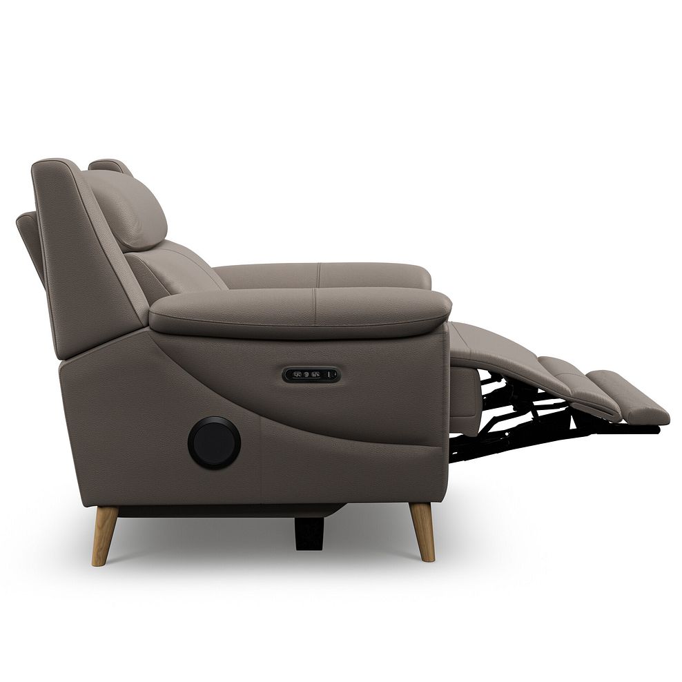 Brunel Electric Recliner Armchair with Speakers in Oyster Leather 7
