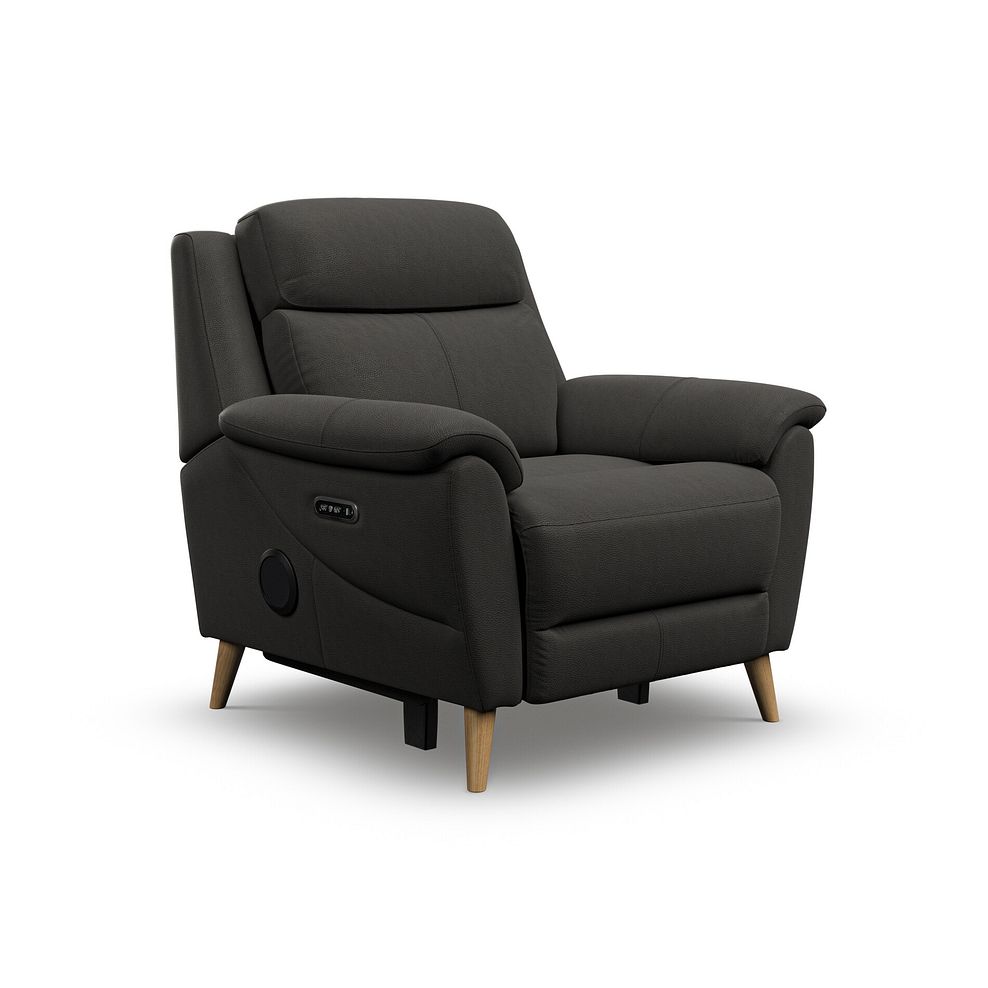 Brunel Electric Recliner Armchair with Speakers in Storm Leather 1