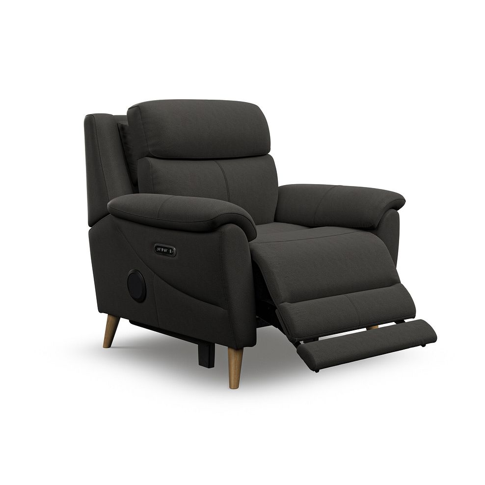 Brunel Electric Recliner Armchair with Speakers in Storm Leather 2