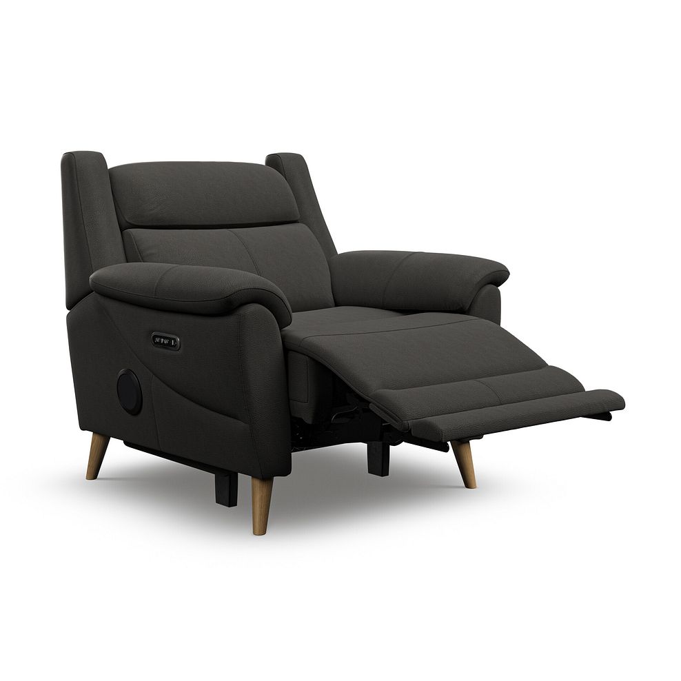 Brunel Electric Recliner Armchair with Speakers in Storm Leather 3