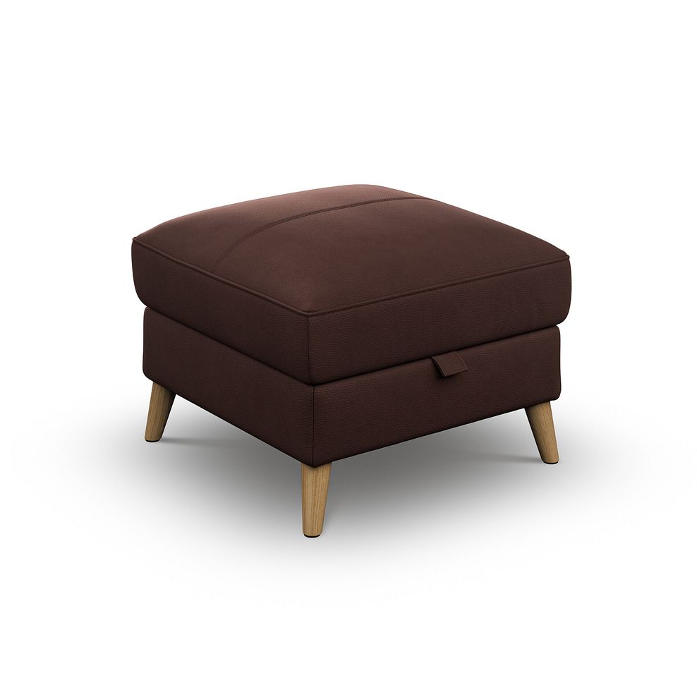 Brunel Storage Footstool in Chestnut Leather 1