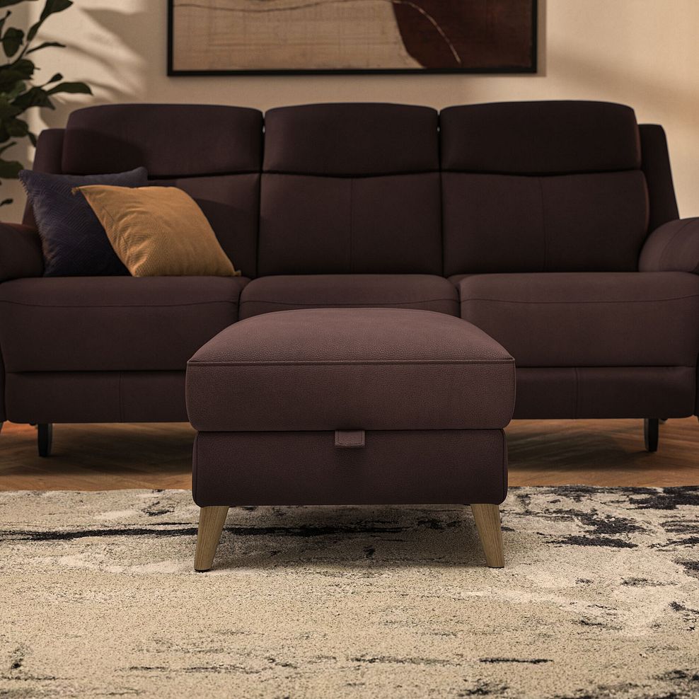 Brunel Storage Footstool in Chestnut Leather 2
