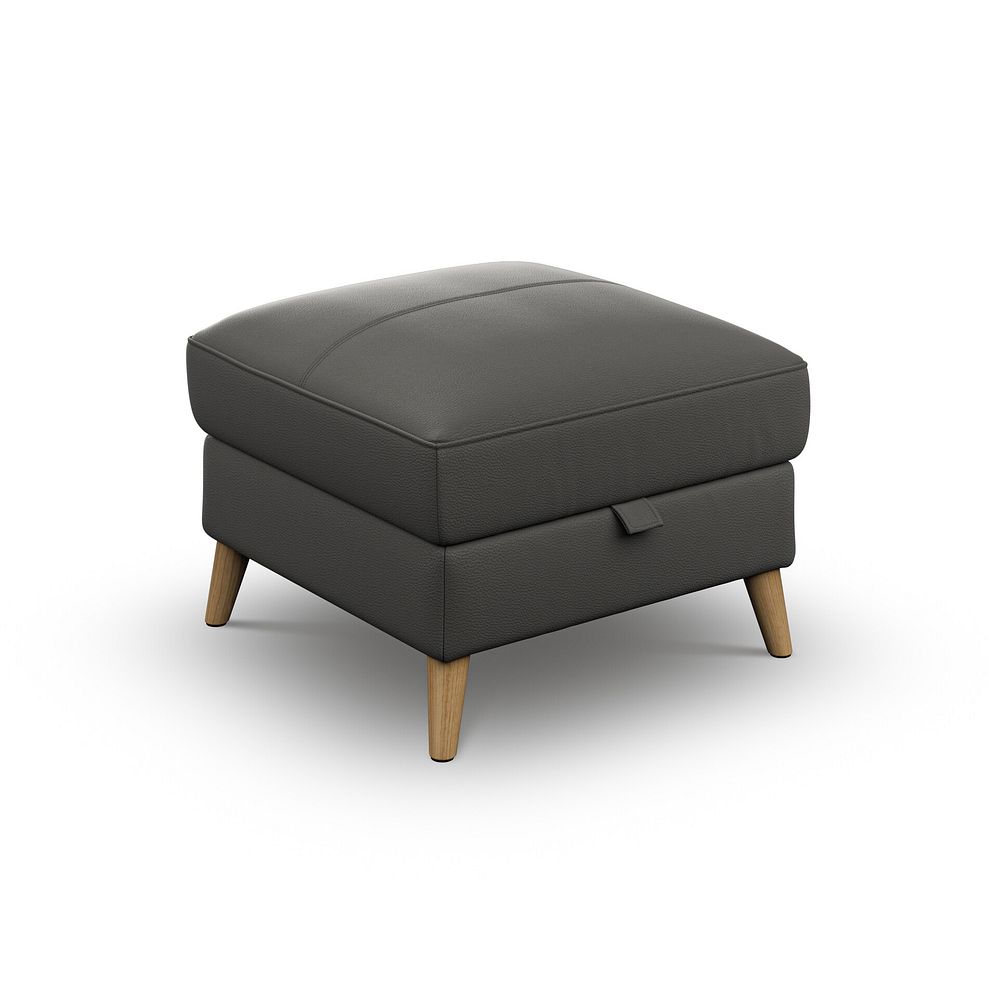 Brunel Storage Footstool in Elephant Grey Leather 1
