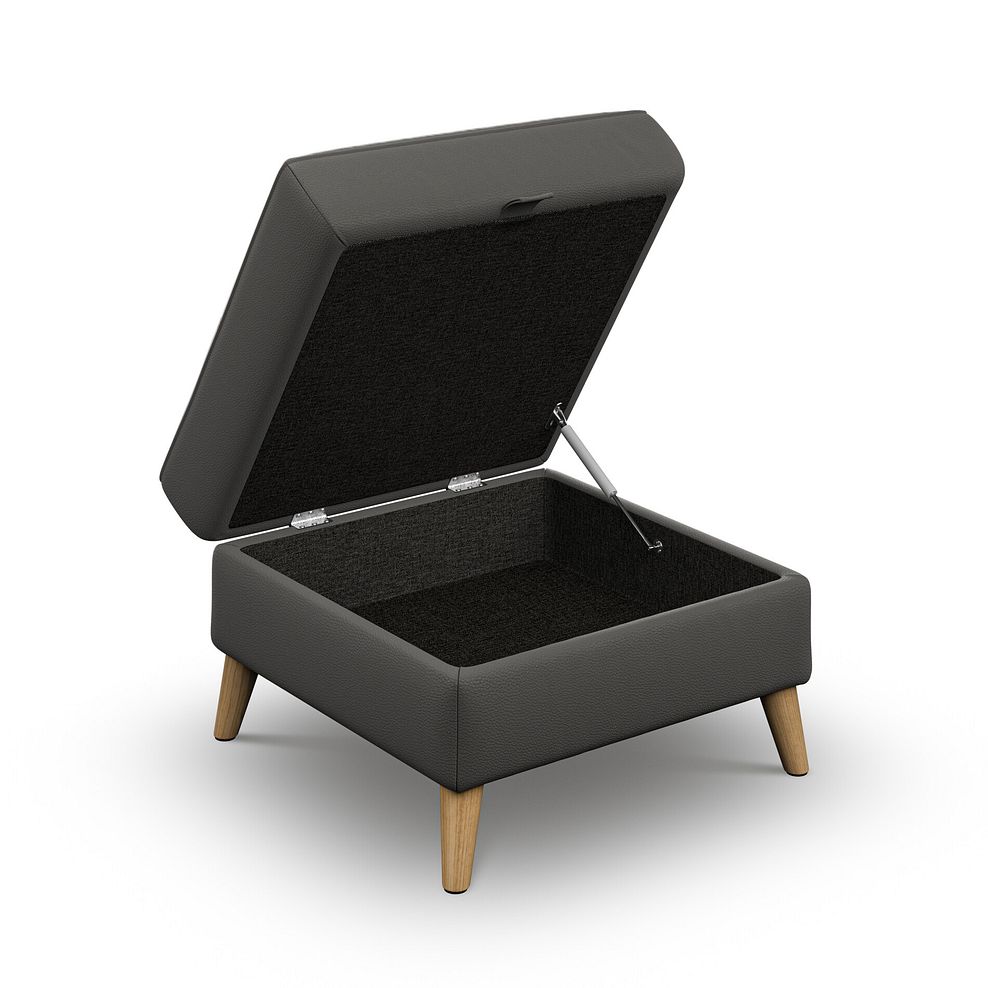 Brunel Storage Footstool in Elephant Grey Leather 2