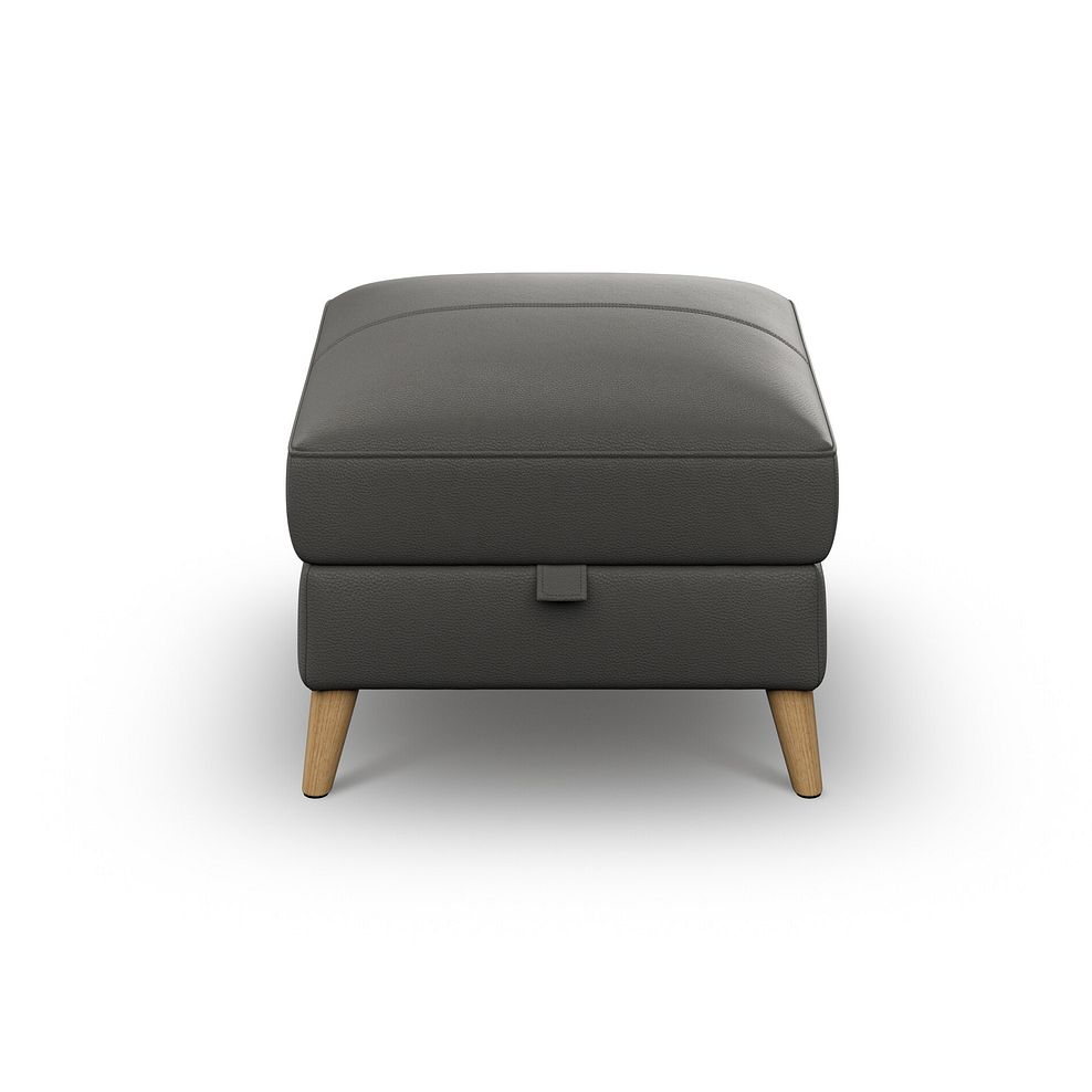 Brunel Storage Footstool in Elephant Grey Leather 3