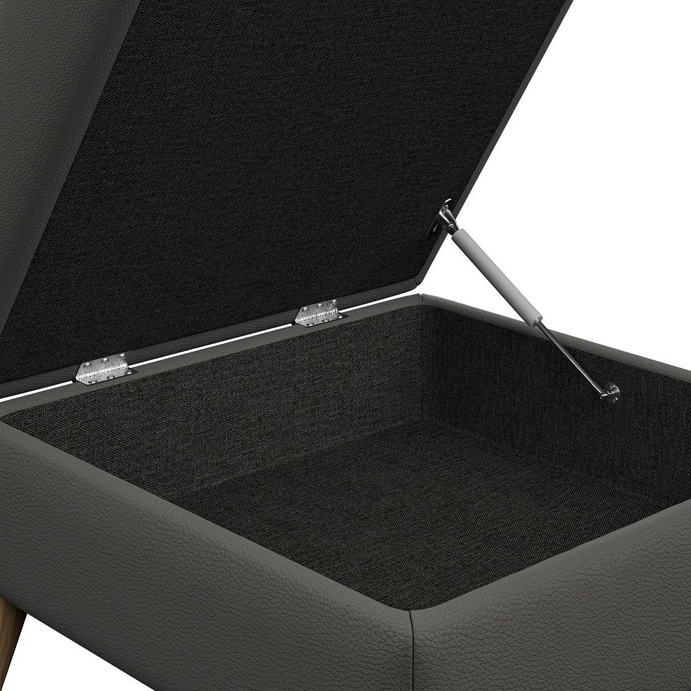 Brunel Storage Footstool in Elephant Grey Leather 6