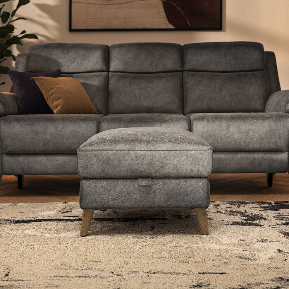 Brunel Storage Footstool in Marble Mink Fabric 2