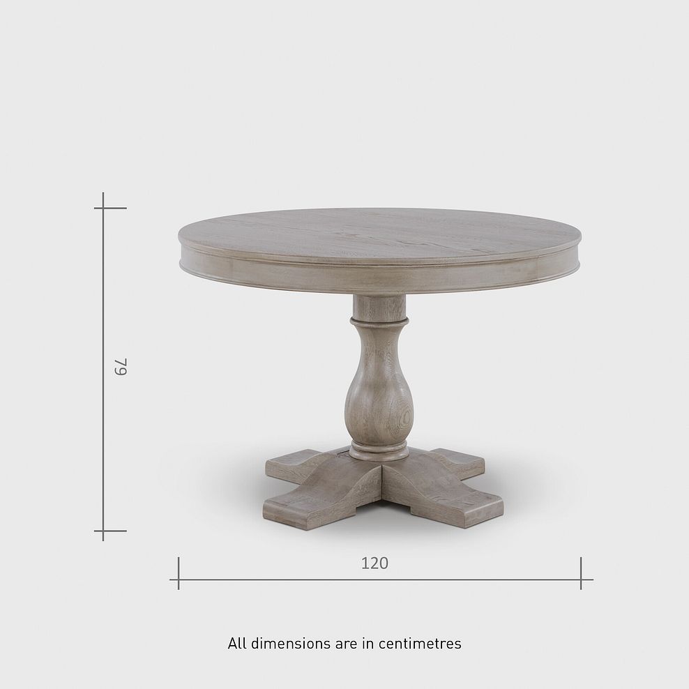 Burleigh Light Grey 4 Seater Round Dining Table  - Solid Hardwood 7