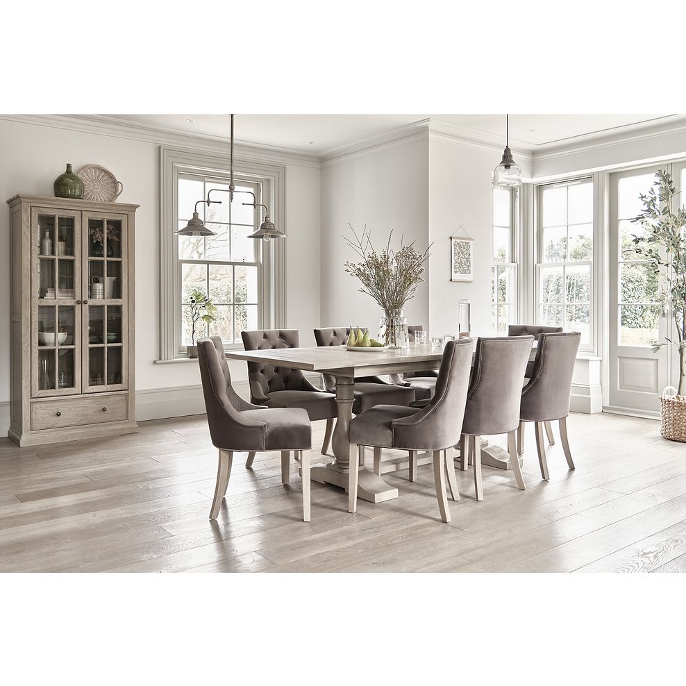 Burleigh Light Grey 6-8 Seater Extendable Dining Table  - Solid Hardwood Thumbnail 2