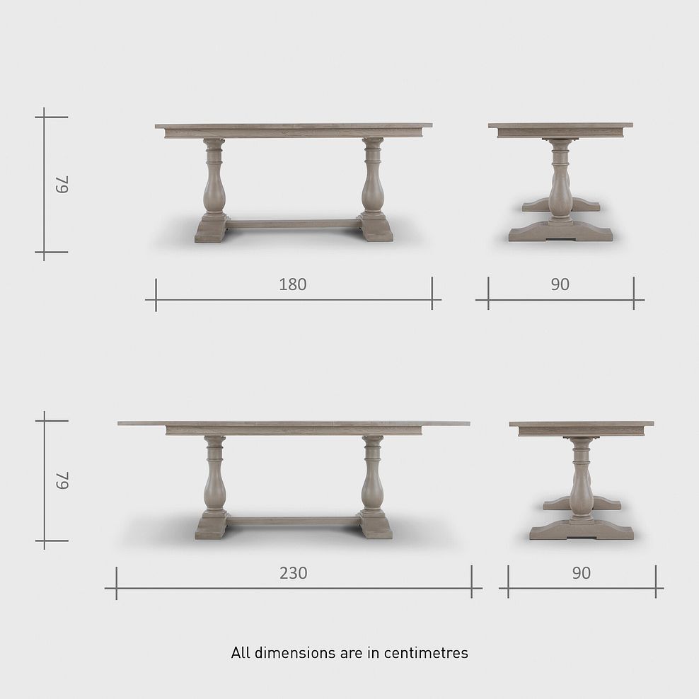 Burleigh Light Grey 6-8 Seater Extendable Dining Table  - Solid Hardwood Thumbnail 13