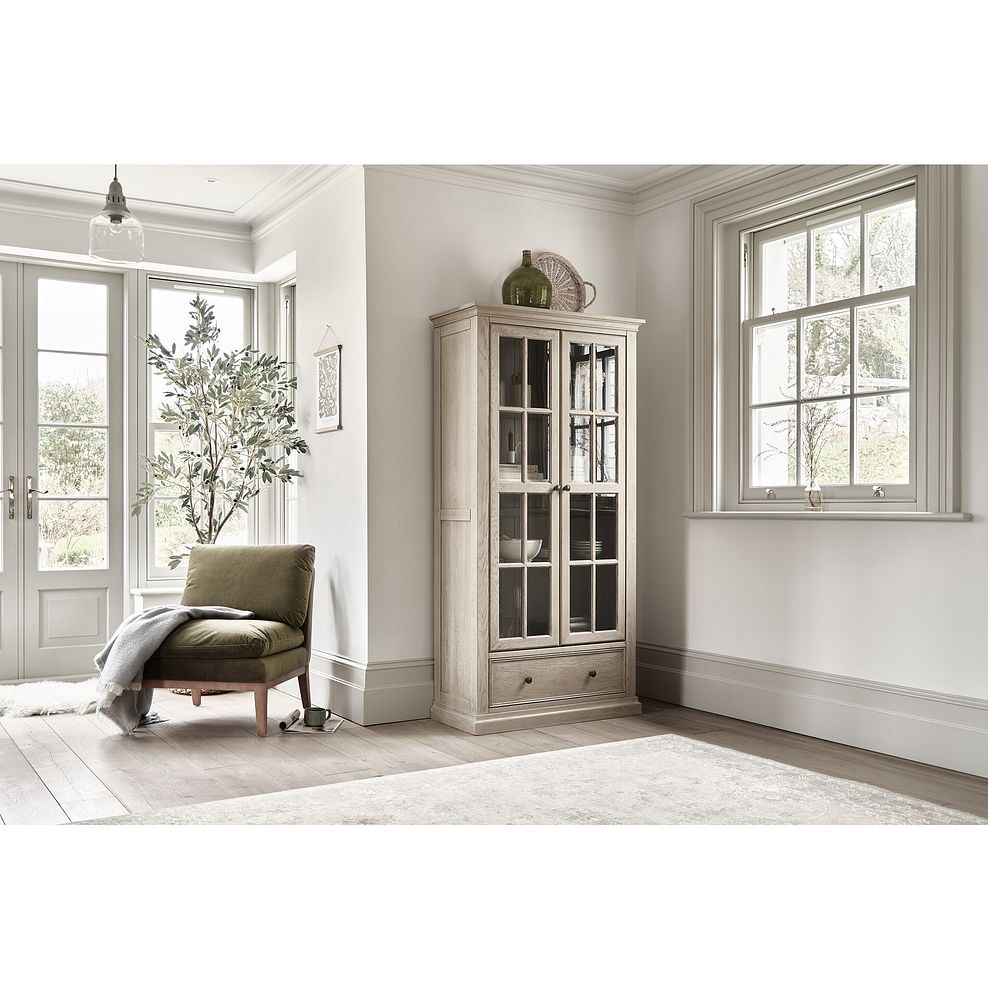Burleigh Light Grey Display Cabinet - Solid Hardwood 2
