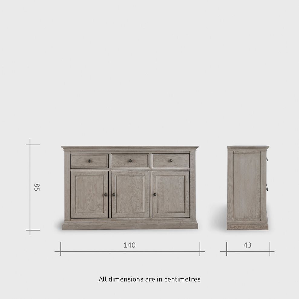 Burleigh Light Grey Large Sideboard - Solid Hardwood Thumbnail 9