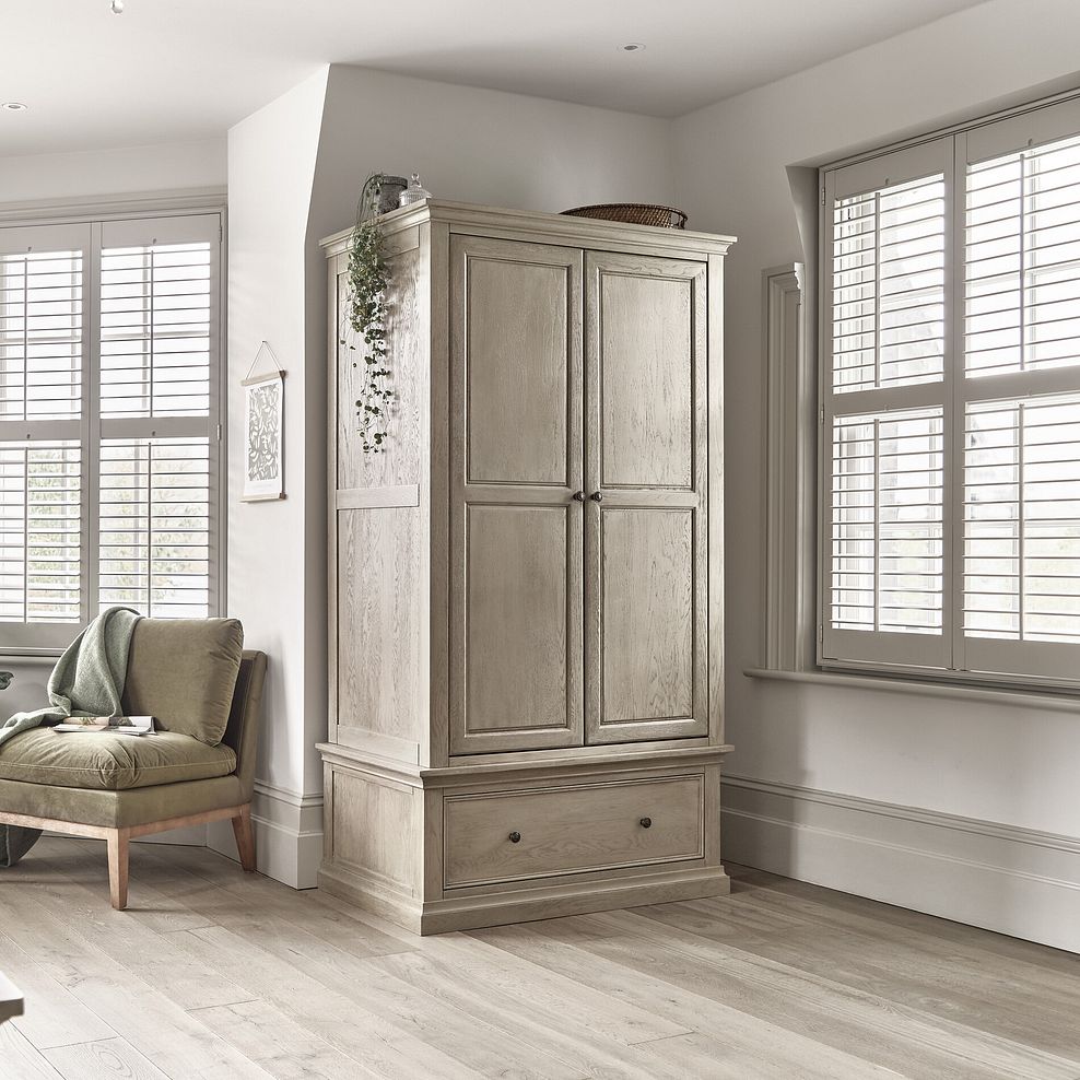 Burleigh Light Grey Double Wardrobe - Solid Hardwood 4