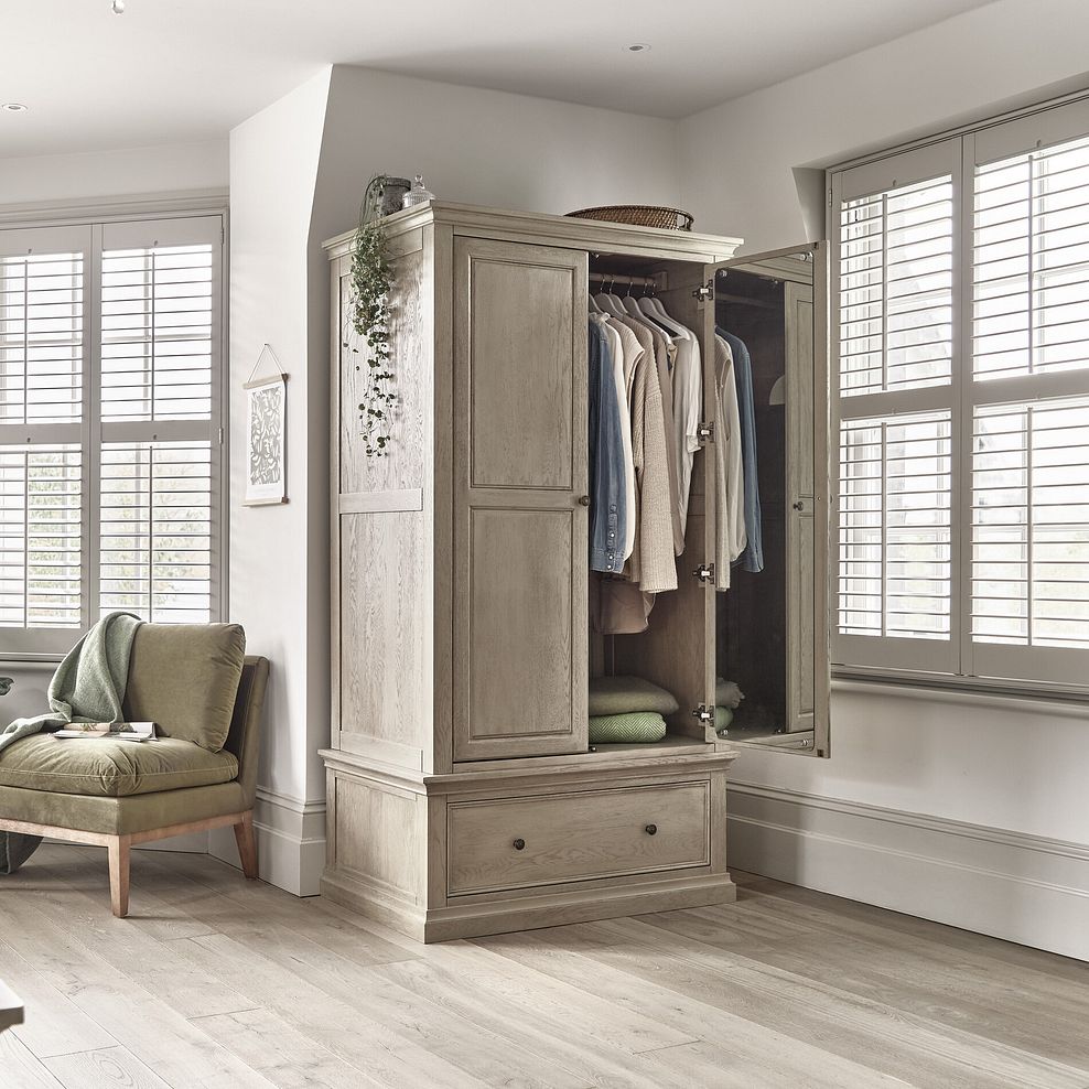 Burleigh Light Grey Double Wardrobe - Solid Hardwood 3