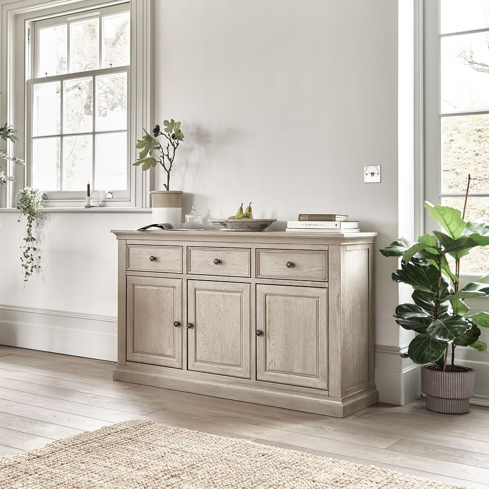 Burleigh Light Grey Large Sideboard - Solid Hardwood 1