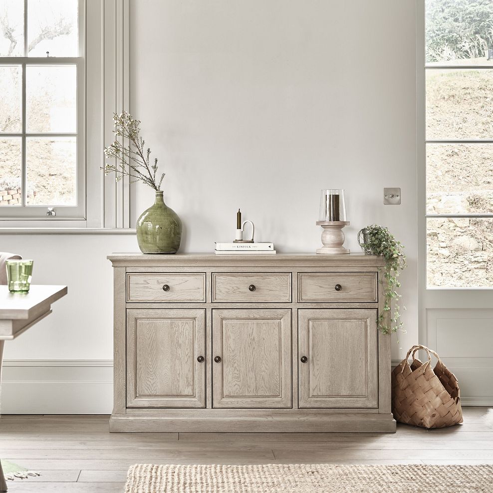 Burleigh Light Grey Large Sideboard - Solid Hardwood 2