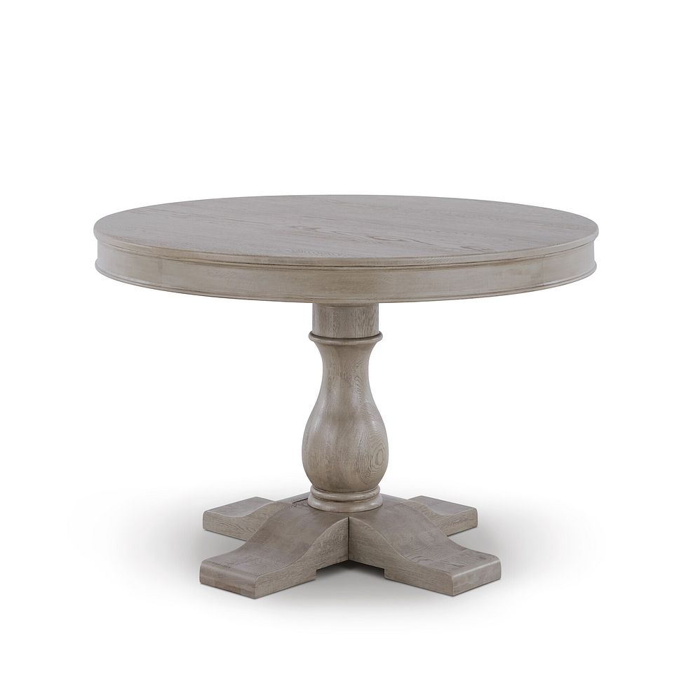 Burleigh 4ft Round Dining Table and 4 Isobel Chairs in Taupe Velvet with Weathered Oak Legs 6