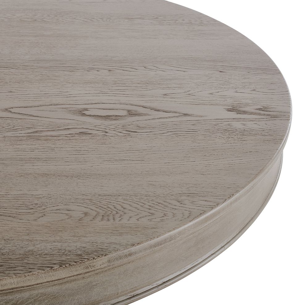 Burleigh 4ft Round Dining Table and 4 Isobel Chairs in Taupe Velvet with Weathered Oak Legs 8