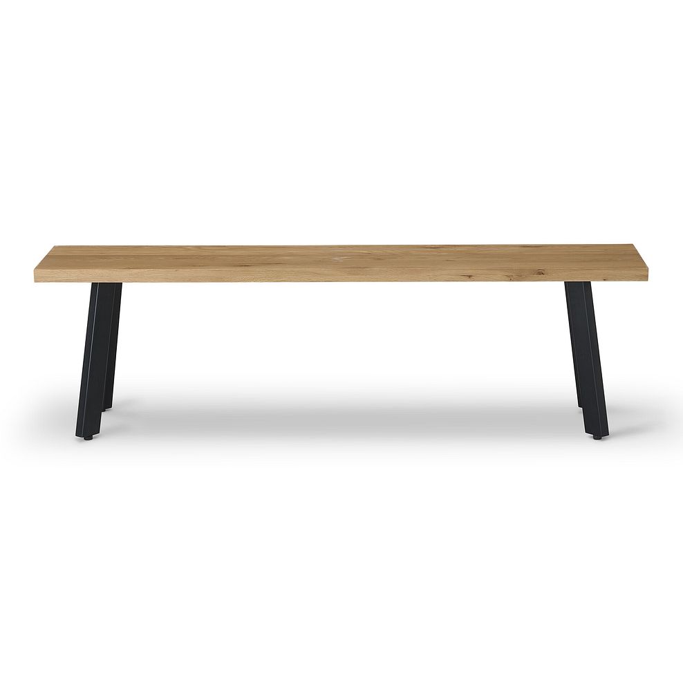 Cam Natural Solid Oak and Metal Bench 160cm 5