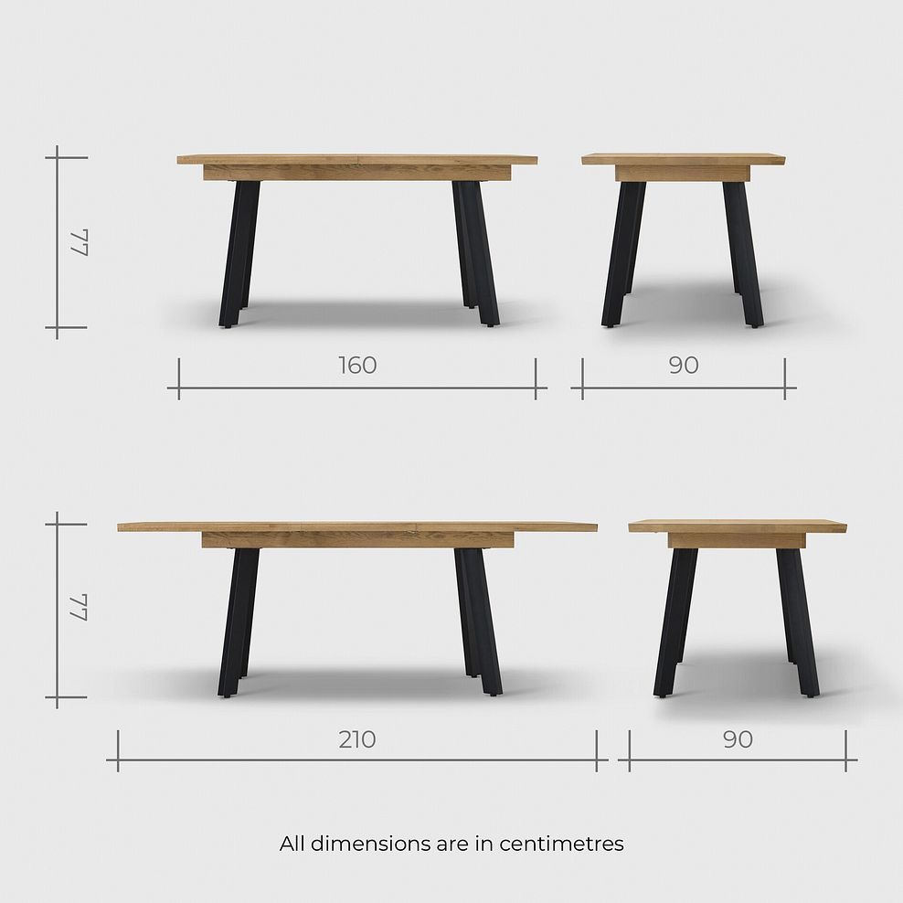 Cambridge Natural Solid Oak Rectangle Extending Dining Table with Splay Legs 11