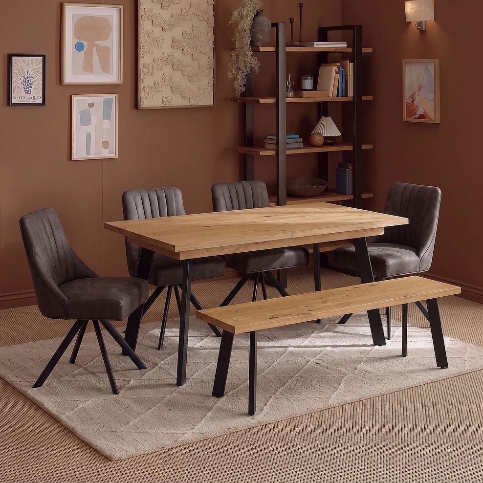 Cambridge Natural Solid Oak Rectangle Extending Dining Table with Splay Legs 3