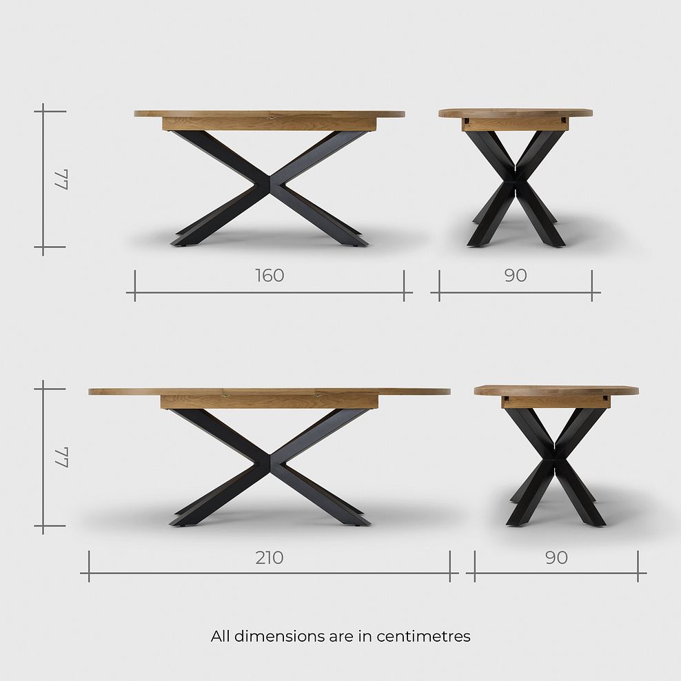 Cami Natural Oak Oval Dining Table with Starbust Legs 12