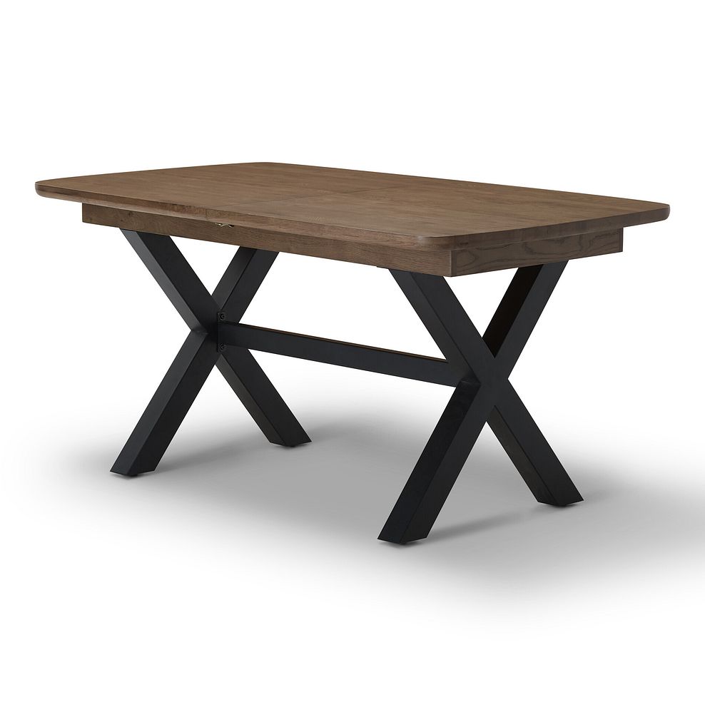 Camford Walnut Stained Solid Oak Boat Extending Dining Table with Cross Bar Legs 2