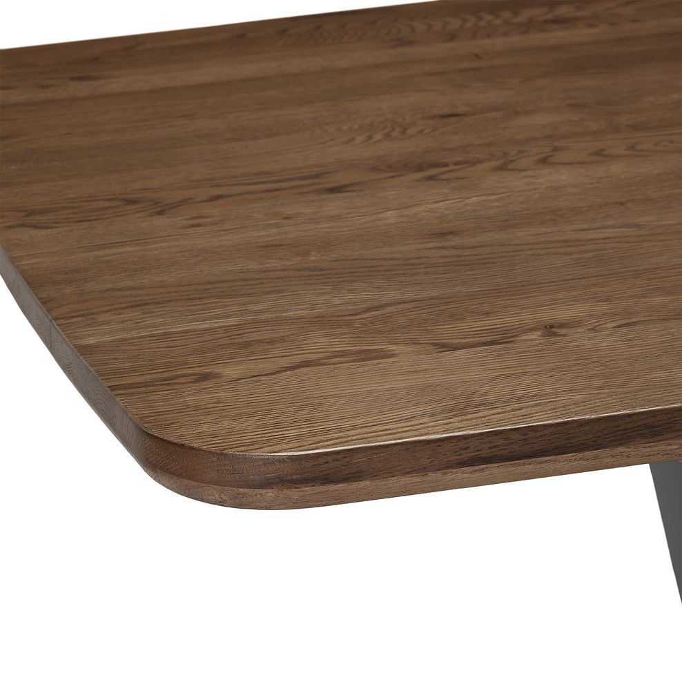 Camford Walnut Stained Solid Oak Boat Extending Dining Table with Cross Bar Legs 7