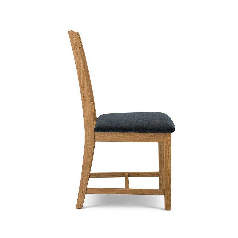 Canterbury Extending Dining Table and 4 Classic Natural Oak Chair with Verona Charcoal Fabric 5