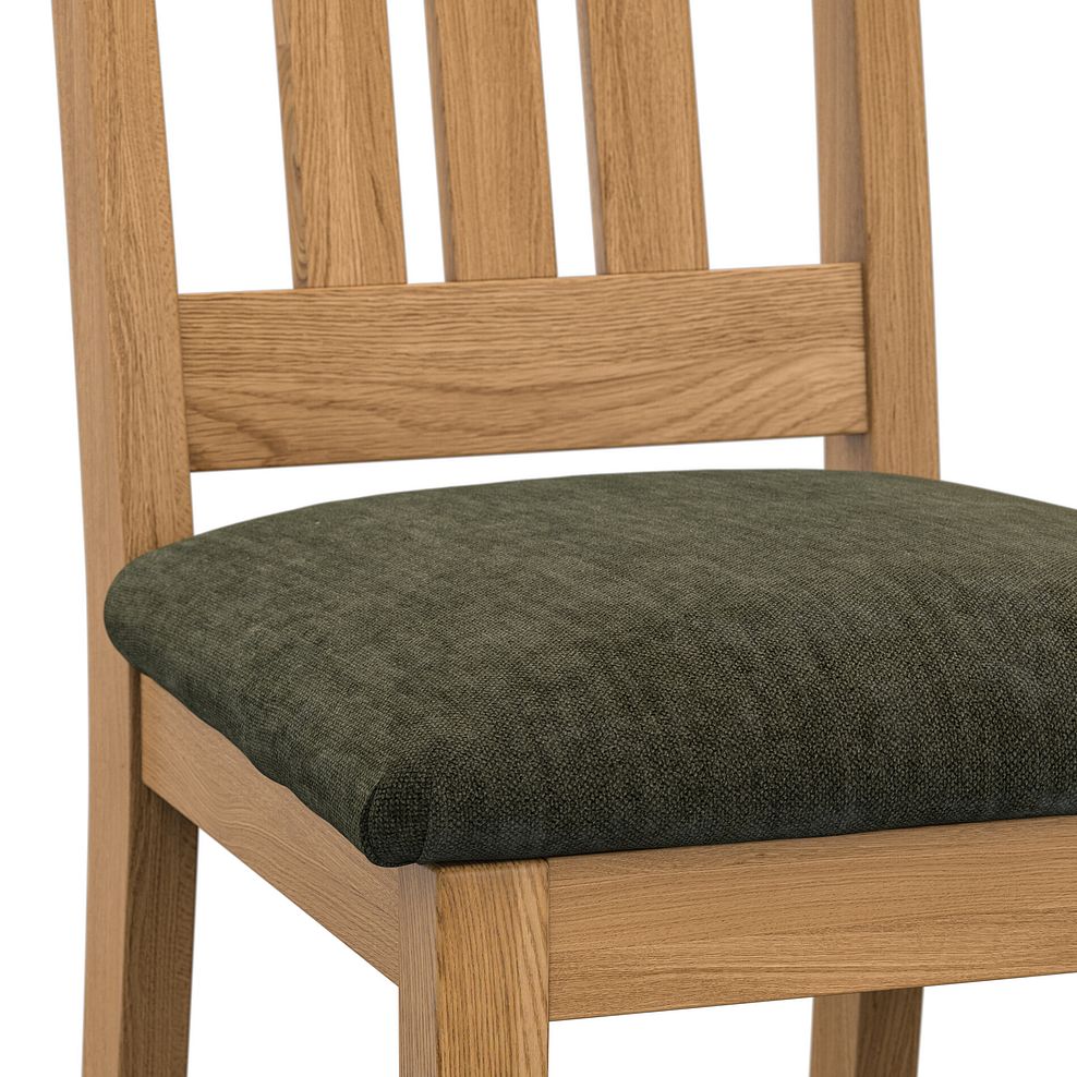 Canterbury Extending Dining Table and 6 Classic Natural Oak Chair with Verona Green Fabric 6