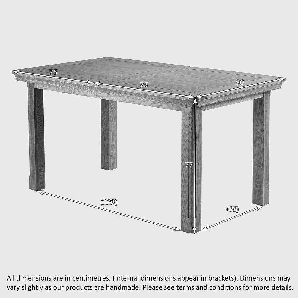Canterbury Natural Extending Dining Table and 4 Linear Natural Oak Chair with Verona Charcoal Fabric 7