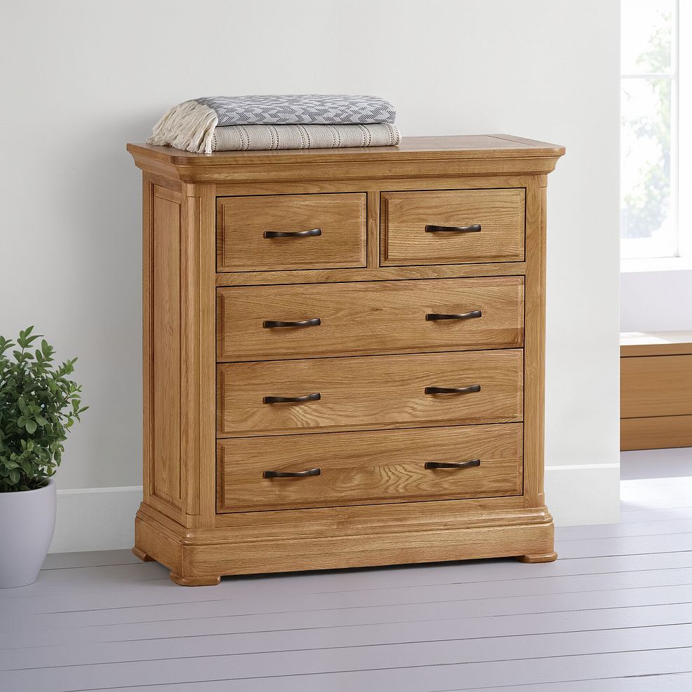 Canterbury Natural Solid Oak 3+2 Chest of Drawers 1