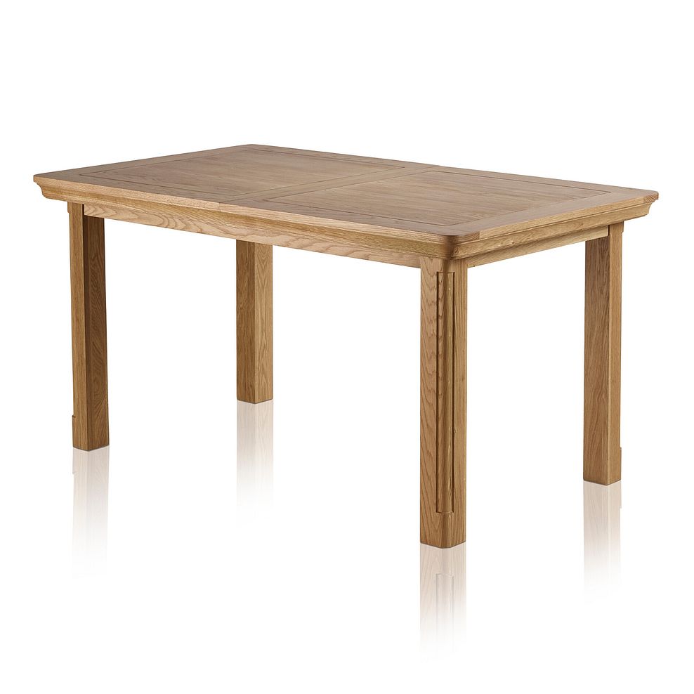 Canterbury Natural Oak Extending Dining Table + 4 Scroll Back Chairs in Checked Slate with Oak Legs 2