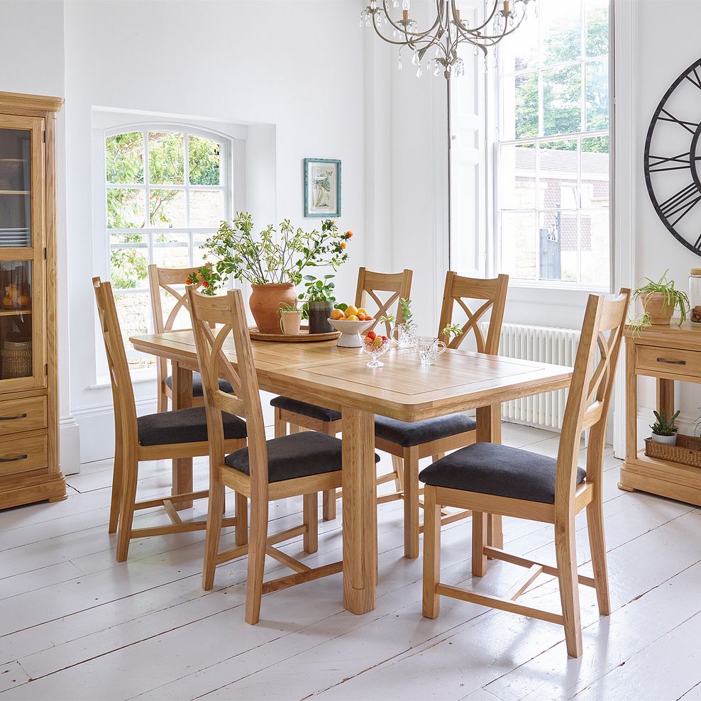 Canterbury Natural Solid Oak 5ft x 3ft Extending Dining Table 3