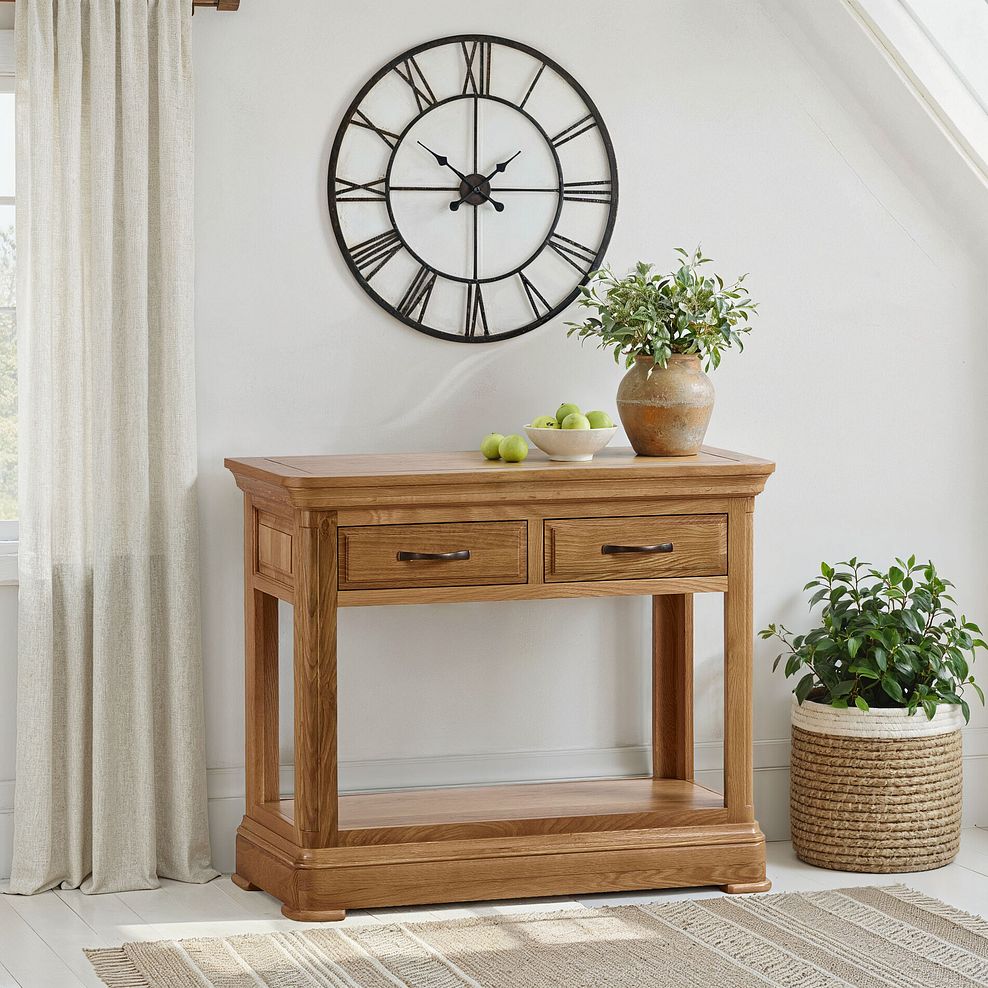 Canterbury Natural Solid Oak Console Table 1